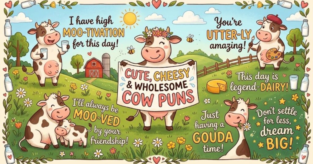 Cute Cheesy & Wholesome Cow Puns