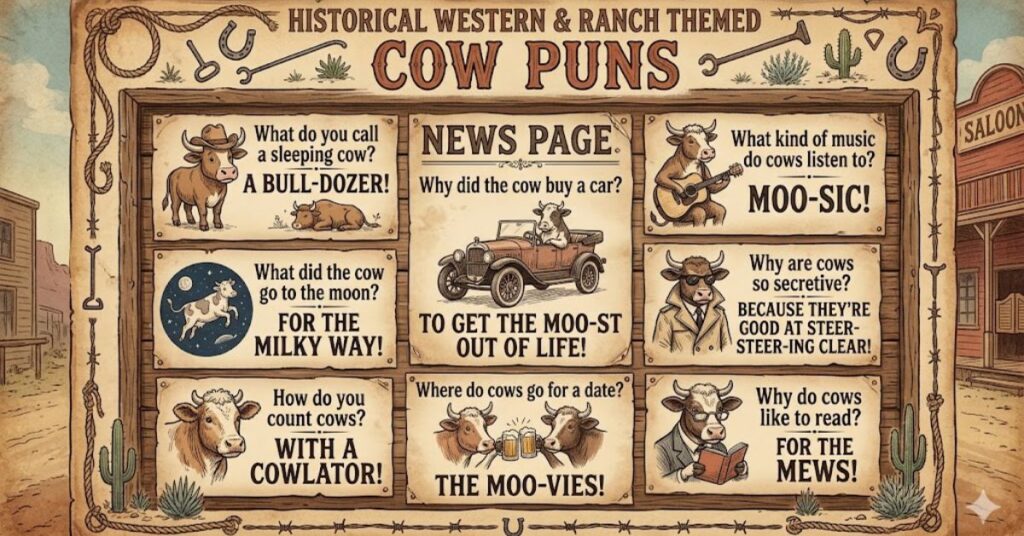 Historical Western & Ranch Themed Cow Puns