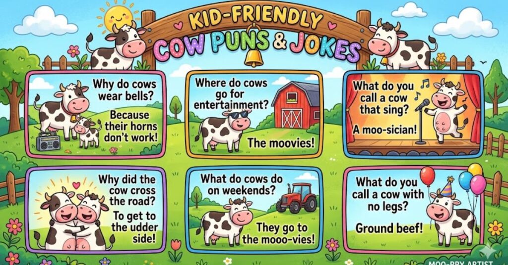 Kid-Friendly Cow Puns & Jokes