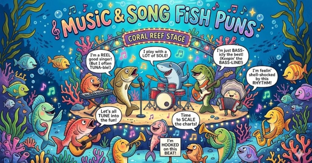 Music & Song Fish Puns 🎵