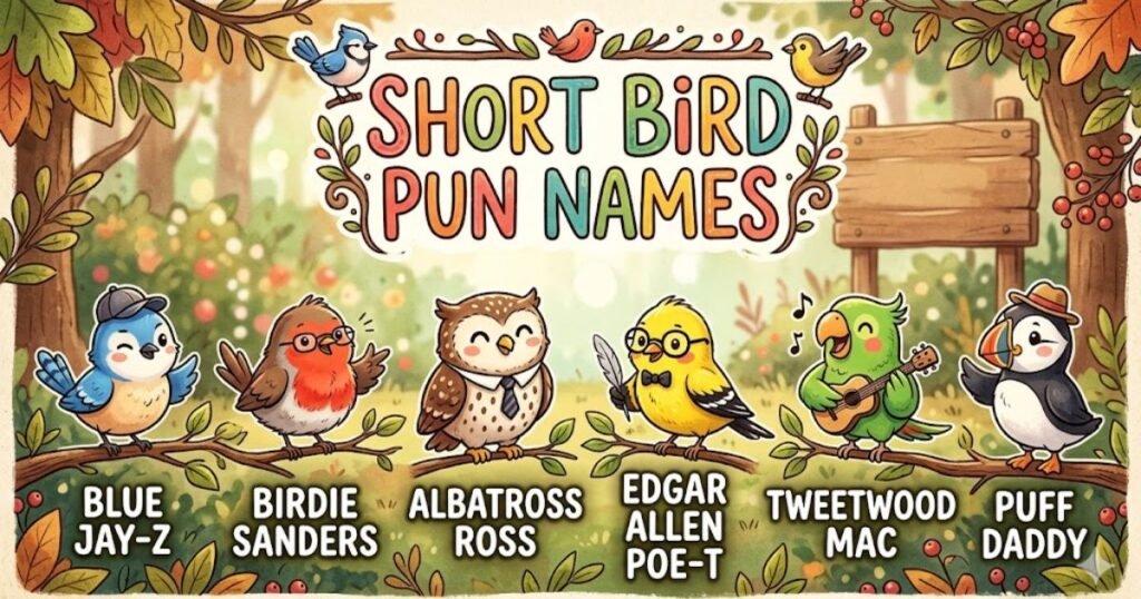 Short Bird Pun Names