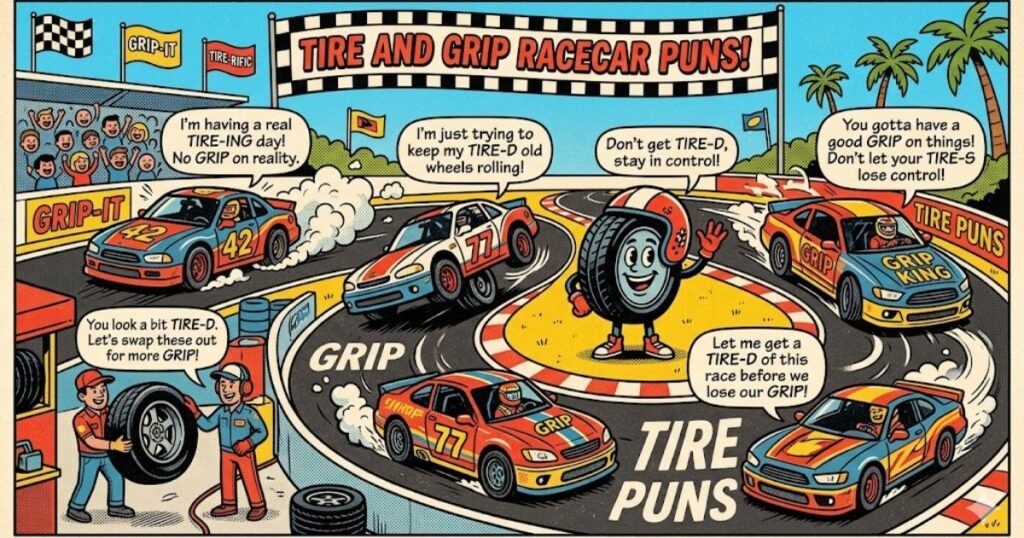 Tire and Grip Racecar Puns