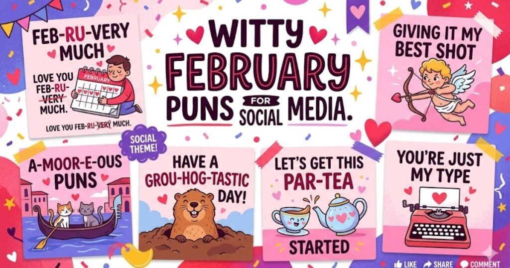 Witty February Puns for Social Media